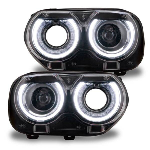 Black Headlight Bezel Trim Pair For Dodge Challenger 2015-2021 – Left & Right
