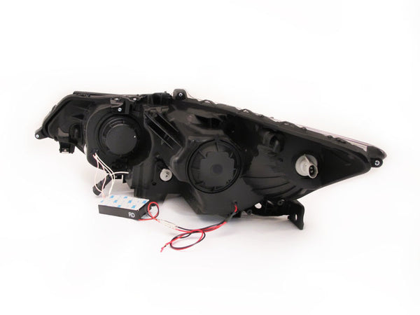 ANZO 2009-2012 Acura Tsx Projector Headlights w/ Halo Black (CCFL