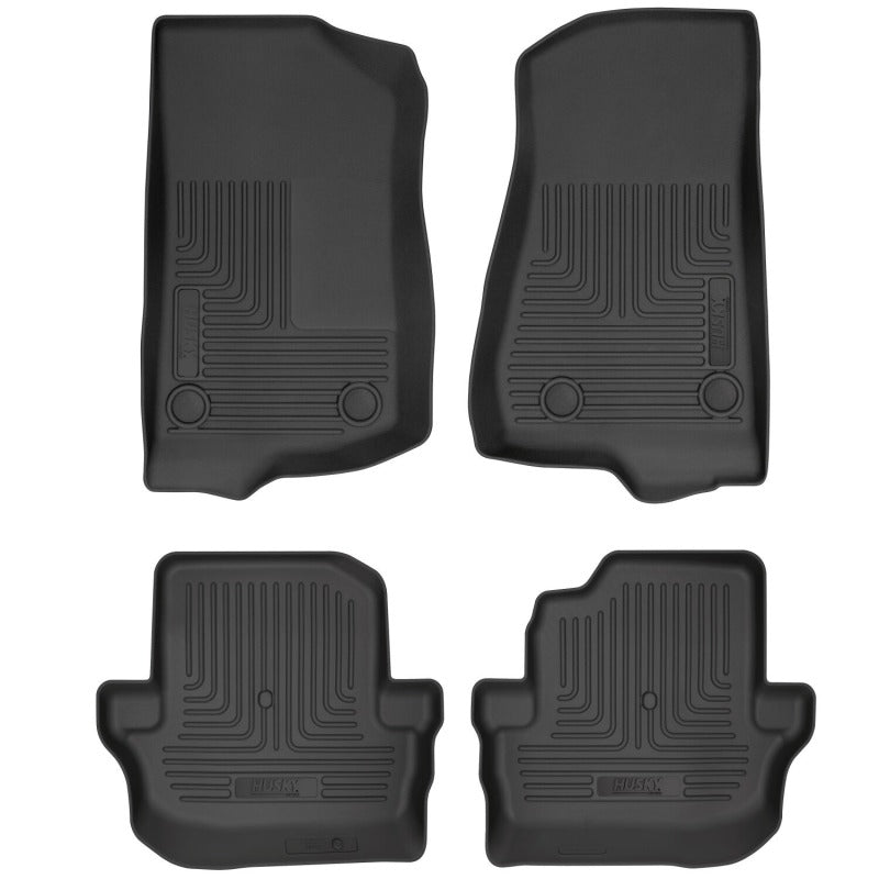 Husky Liners 18-26 Jeep Wrangler JL 2dr WeatherBeater Front & 2nd Row Floor Liners - Black