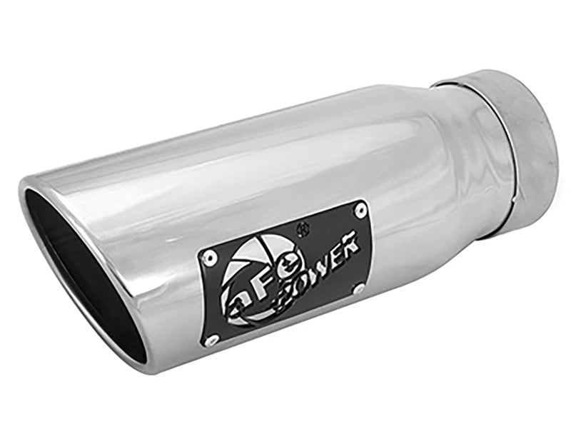 aFe MACH Force-Xp Universal Exhaust Tip 3-1/2Inlet x 4-1/2IN Outlet x 12IN L Polished Left Side Exit