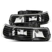 Raxiom 99-02 Chevrolet Silverado 1500 Axial Series Euro Headlights- Black Housing- Clear Lens