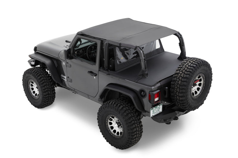 Bestop 18-23 Jeep Wrangler JL 2-Door Header Safari Bikini (Black Diamond)
