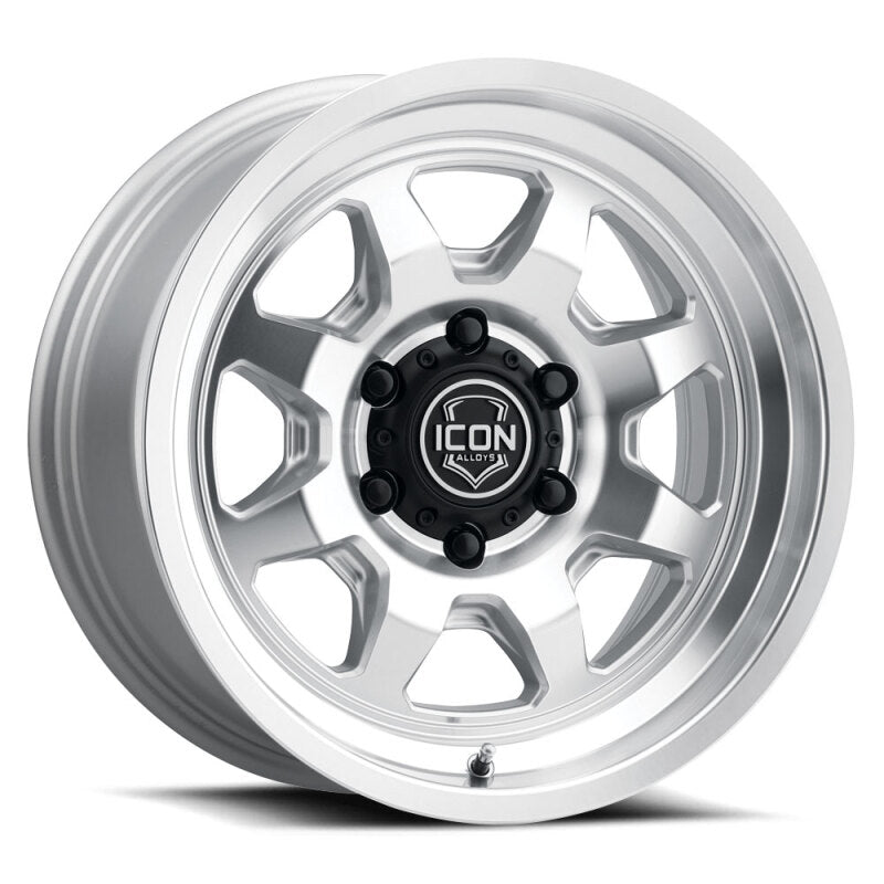 ICON Nuevo 17x8.5 / 6x5.5 / 25mm / 5.75in BS Silver Machined Wheel