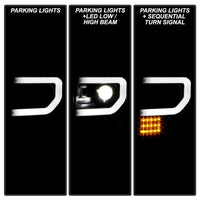 Spyder Ford F150 09-14 Halogen Light Bar Projector Headlights Black PRO-YD-FF15009PL-SEQ-BK