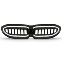 ANZO 19-22 BMW 3 Series Black Housing Full LED Front Grille w/ Initiation & Running Light