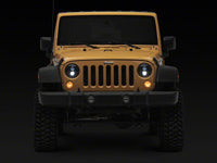 Raxiom 07-18 Jeep Wrangler JK Axial Series DB1 LED Headlights- Black Housing- Clear Lens