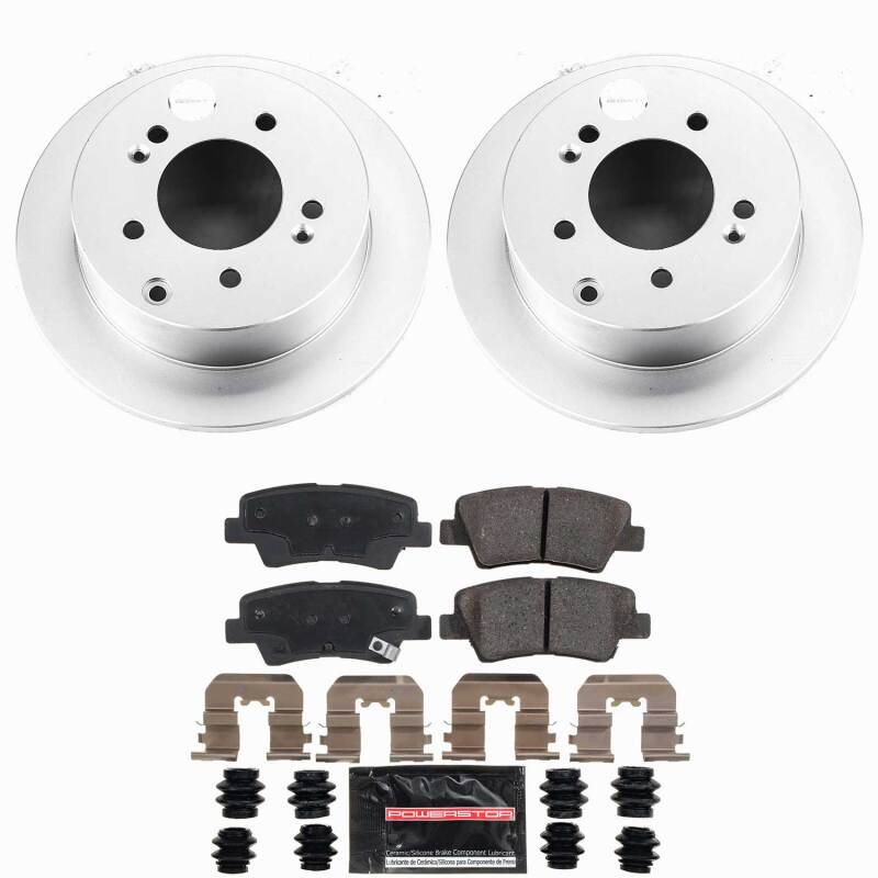 Power Stop 10-13 Kia Soul Rear Z23 Coated Brake Kit