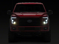 Raxiom 15-17 Ford F-150 XR Series LED Projector Headlights with DRL- Black Housing- Clear Lens