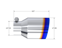 MBRP Burnt End Tip 2.5 ID 4 ID Out 6.5 length Single Wall Angle Cut 304 Stainless Steel