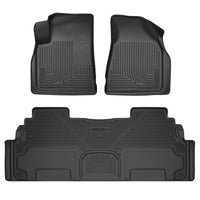 Husky Liners 07-16 GMC Acadia/09-17 Chevy Traverse WeatherBeater Frt & 2nd Row Floor Liners - Blk