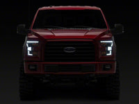 Raxiom 15-17 Ford F-150 XR Series LED Projector Headlights with DRL- Black Housing- Clear Lens