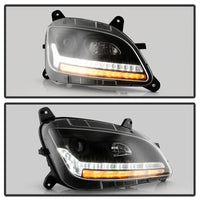 Spyder 13-19 Peterbilt 579 Passenger Side Projector Headlights - Black (PRO-YD-PB57914-SEQ-R-BK)