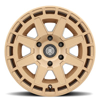ICON Compass 17x8.5 6x5.5 0mm Offset 4.75in BS Satin Brass Wheel