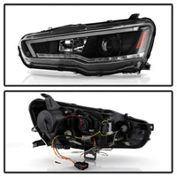 Spyder 08-17 Mitsubishi Lancer EVO 10 Projector Headlights - Black (PRO-YD-ML08V2SI-SEQ-BK)