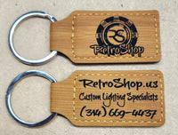RetroShop Leather Keychain