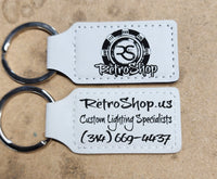 RetroShop Leather Keychain