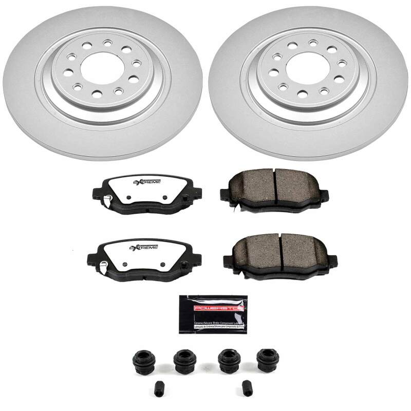 Power Stop 14-23 Jeep Cherokee Rear Z36 Coated Truck & Tow Brake Kit