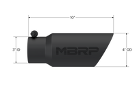 MBRP Universal Tip 4in OD 3in Inlet 10in Length Dual Wall Angled End Black