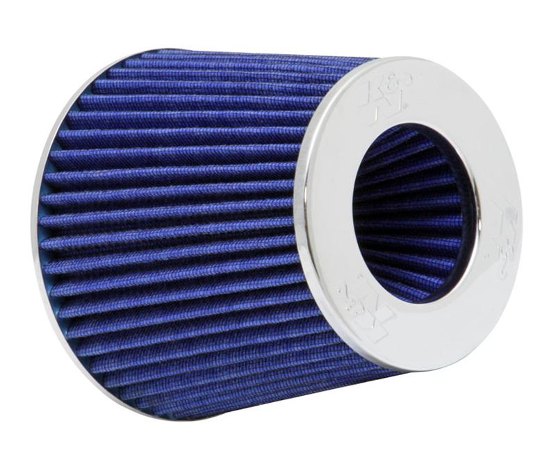 K&N Universal Chrome Filter Multi Lin gual 6in Od B X 5.5in H W/4in 3-1/2in 3in Dia Flg in v Top