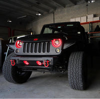 Oracle 07-17 Jeep Wrangler LED Fog Light Halo Kit - Red