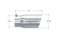 MBRP Universal Tip 6 O.D. Dual Wall Angled 5 inlet 12 length
