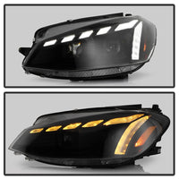 Spyder 18-21 VW Golf MK7.5 Projector Headlights - Black (PRO-YD-VG18SI-SBGR-BK)