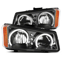 Raxiom 03-06 Chevrolet Silverado 1500 Dual LED Halo Projector Headlights- Black - Clear Lens
