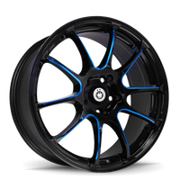 Konig Illusion 17x7 5x100 ET40 Black/Ball Cut Blue