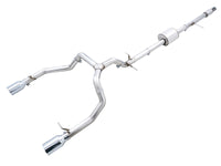 AWE Tuning 4th Gen GM 1500 5.3L 0FG Cat-Back Split Rear Exit (Flat Bumper) - Quad Chrome Tips