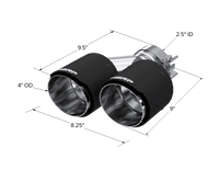 MBRP Universal Carbon Fiber Dual Tip 4in OD/2.5in Inlet