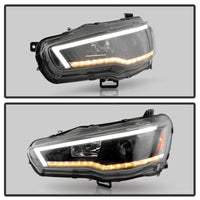 Spyder 08-17 Mitsubishi Lancer EVO 10 Projector Headlights - Black (PRO-YD-ML08V2SI-SEQ-BK)