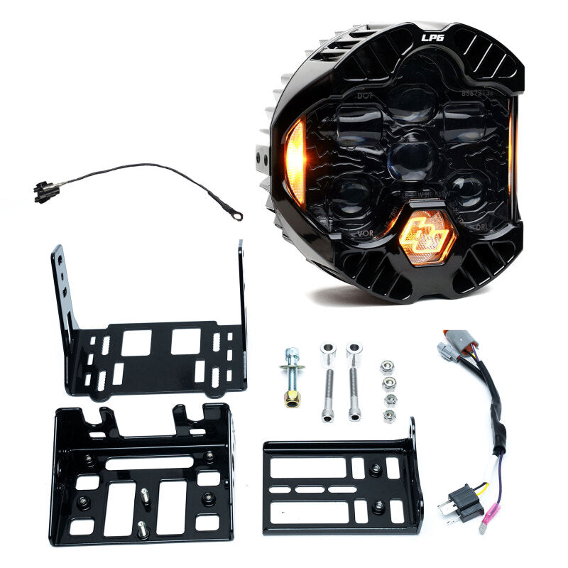 Baja Designs Harley D 82-17 Dyna/ FXR/ Softail DOT LP6 LED Headlight Kit DRL - Amber