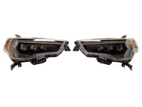 Raxiom 14-24 Toyota 4Runner CXR Series LED Headlights with Amber DRL- Black Housing- Clear Lens