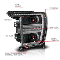ANZO 21-23 Ford F150 LED Projector Headlight w/Switchback+Sequential - Black (Driver Side Only)