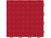 WeatherTech TechFloor 12in x 12in Solid Floor Tile w/ Raised Squares - Red