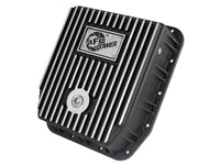aFe POWER Transmission Pan Ford Trucks 80-92 (AOD Transmission)- Black w/ Machined Fins