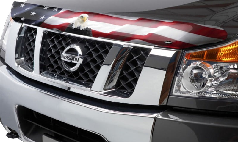 Husky Liners 05-07 Nissan Pathfinder/05-21 Nissan Frontier Hood Shield - American Flag w/ Eagle