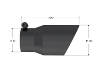 MBRP Tip 3in Round x 4in Inlet OD Dual Walled Angled Black Tip - Fits all 3in Exhausts
