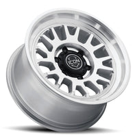 ICON Anza 17x8.5 / 5x5 / -6mm / 4.5in BS Silver Machined Wheel