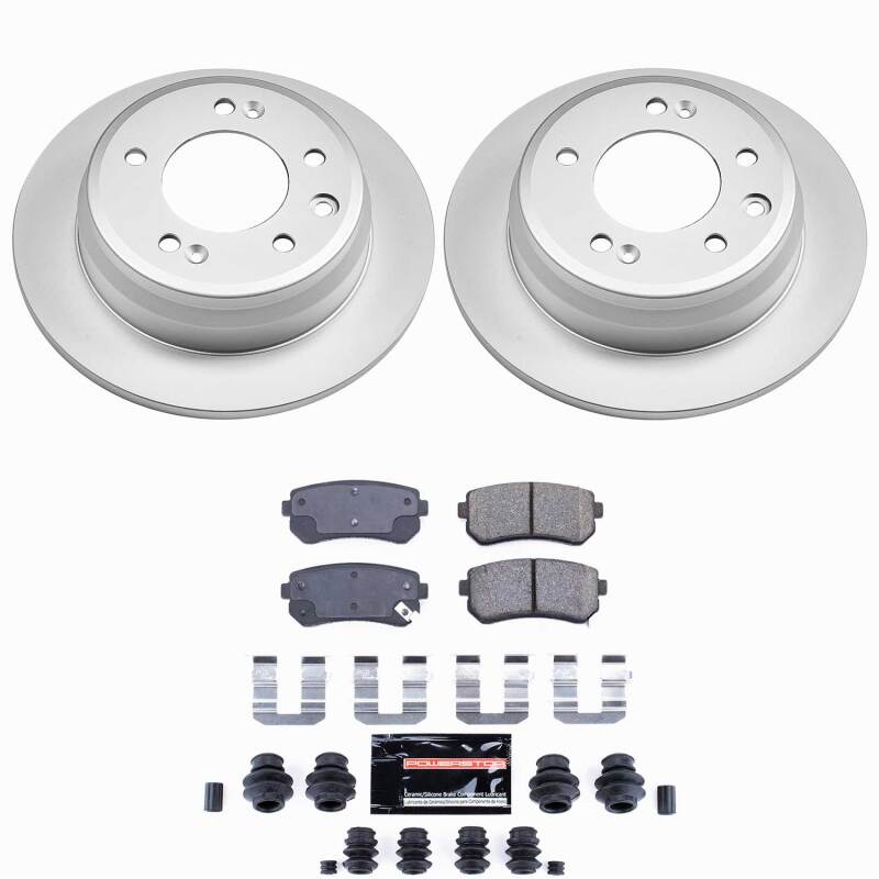 Power Stop 09-12 Hyundai Elantra Rear Z23 Coated Brake Kit