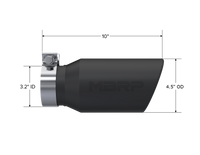 MBRP Universal Tip 4.5in OD / 3.2in Inlet / 10in Length / Angled Cut Rolled End - Black