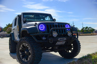 Oracle 07-17 Jeep Wrangler Surface Mount LED Headlight Halo Kit - Blue