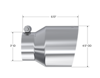 MBRP Universal Stainless Steel Dual Wall Tip 4.5in OD/3in Inlet/6.13in L