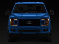 Raxiom 18-20 Ford F-150 LED Halo Surround Headlights with Amber DRL- Black Housing- Clear Lens
