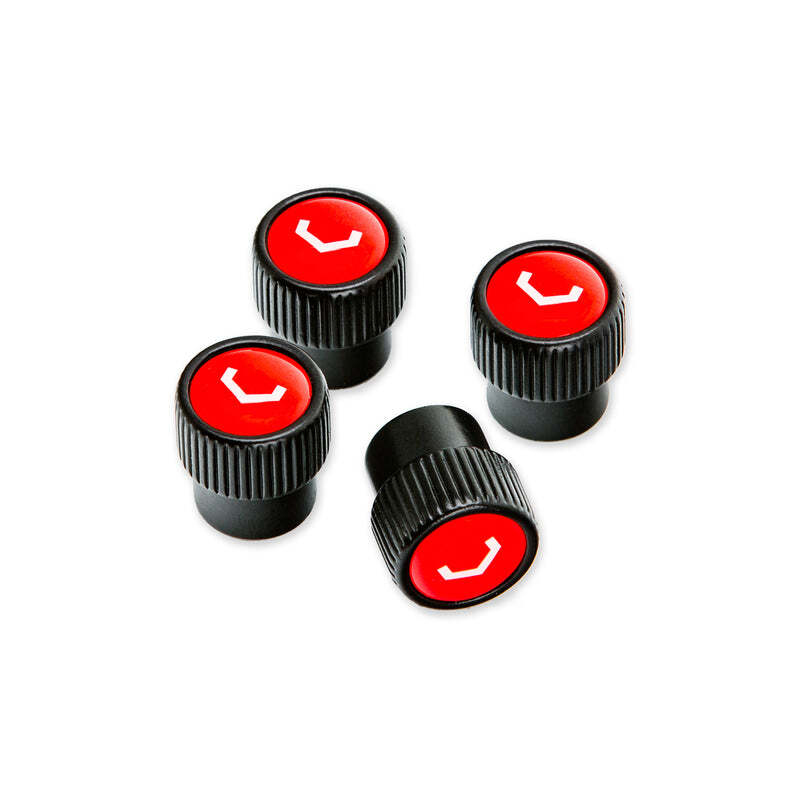 Vossen Classic V Valve Stem Cap Set - Black/Red