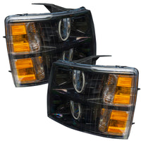Oracle Lighting 07-13 Chevrolet Silverado Assembled Halo Headlights Round Style -Green