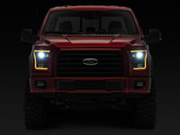 Raxiom 15-17 Ford F-150 LED Projector Headlights with LED Amber DRL- Black Housing- Clear Lens