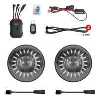 XK Glow 07-18 Jeep Wrangler JK 7in Headlight XKmax RGBW LED 2pc XKchrome Bluetooth App Cntl Kit