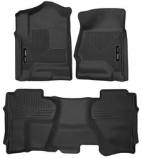 Husky Liners 14-18 GM Silverado/Sierra 1500 Dbl Cab X-Act Contour Frnt & 2nd Row Floor Liner - Black