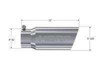 MBRP Universal Tip 5 O.D. Angled Single Walled 4 inlet 12 length